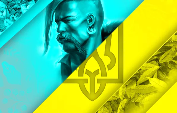 Картинка Война, Герб, Украина, Голубая, Жёлтая, Флаг Украины, Козак