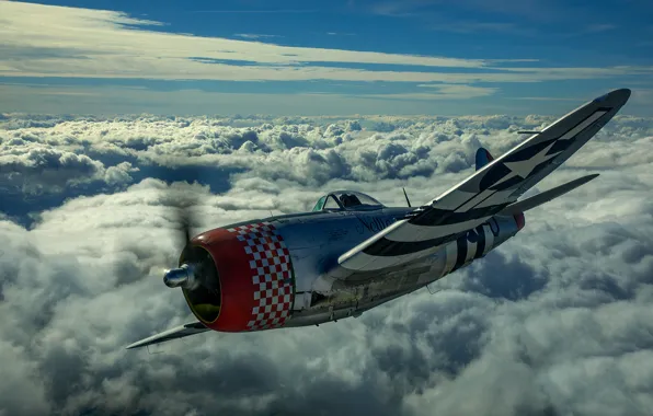 Картинка Thunderbolt, USAF, Истребитель-бомбардировщик, Вторая Мировая Война, P-47D Thunderbolt, P-47 Thunderbolt, Republic P-47D Thunderbolt