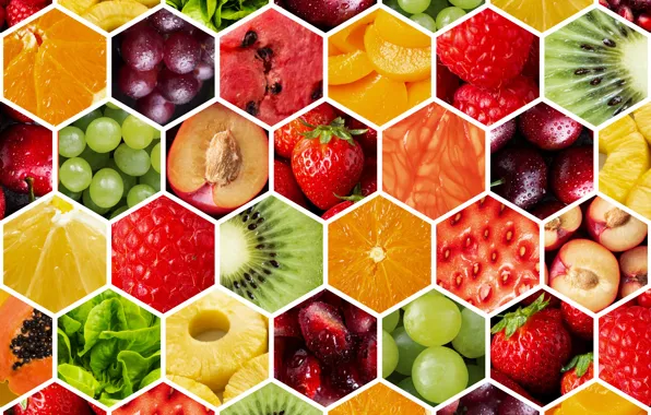 Картинка ягоды, текстура, соты, фрукты, фрагменты