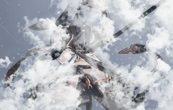 Картинка облака, птицы, парень, Genshin Impact, Cyno
