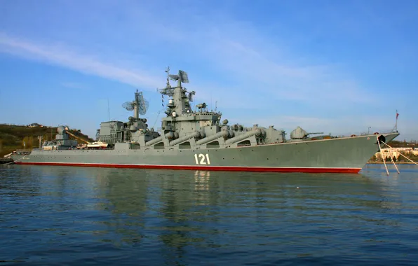 Картинка Москва, крейсер, ракетный, гвардейский, проект 1164, шифр Атлант