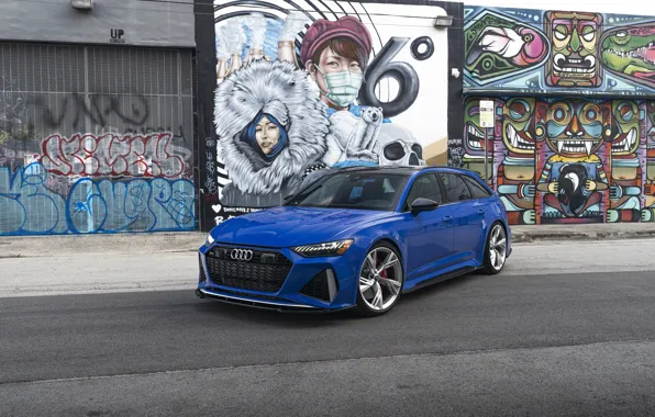 Картинка Audi, Blue, Avant, RS6, VAG