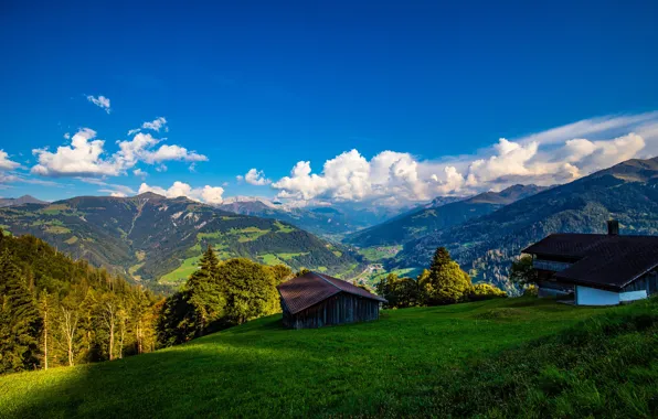 Картинка облака, горы, Швейцария, Альпы