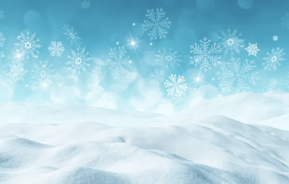 Картинка снег, снежинки, фон, christmas, blue, winter, background, snowflakes, snowy