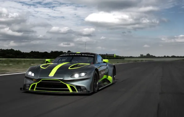 Картинка Aston Martin, Vantage, гоночное авто, вид спереди, GT3, 2018
