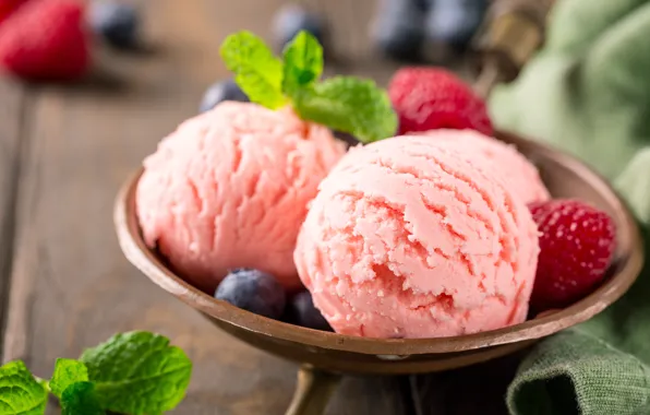 Картинка ягоды, мороженое, мята, десерт, Iryna Melnyk