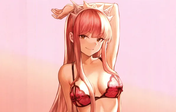 Картинка girl, sexy, lingerie, bra, cleavage, long hair, boobs, anime, beautiful, pretty, redhead, erotic, breasts, underwear, …