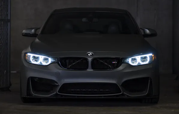 Картинка BMW, Gray, Face, Angel Eyes, F80, Sight, LED lights