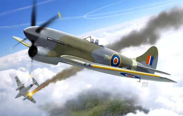 Картинка RAF, Tempest, Вторая Мировая война, Hawker Tempest Mk.V, Боевой истребитель
