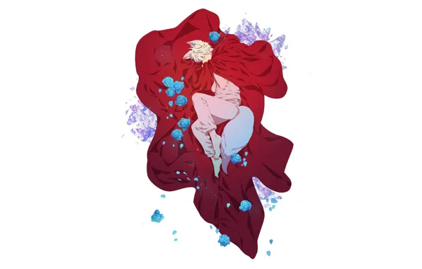 Картинка розы, спит, ткань, парень, by kiborik
