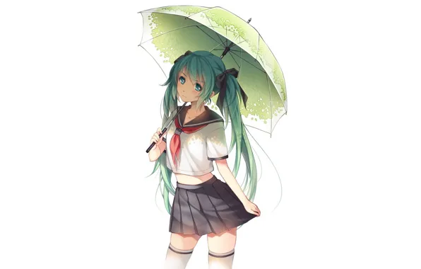 Картинка зонтик, Вокалоид, Хатсуне Мику