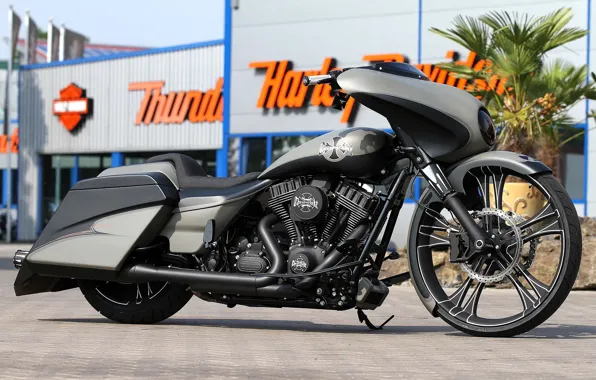 Картинка Harley-Davidson, Touring, Motorcycle, Thunderbike, Bagger, Custom bike