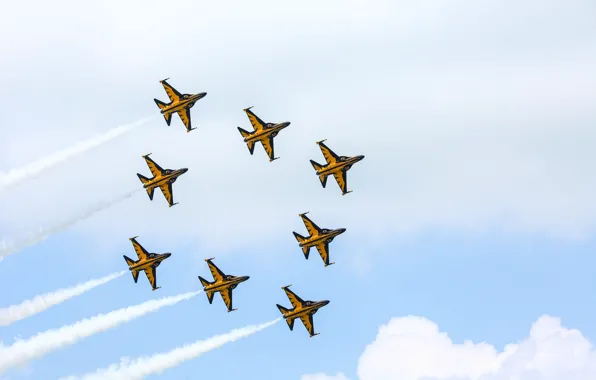 Картинка Истребитель, Пилотажная группа, ВВС Республики Корея, Формация, KAI T-50B Golden Eagle, KAI T-50B, Black Eagles