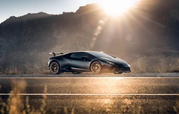 Картинка Lamborghini, Sun, Huracan, Dark Grey