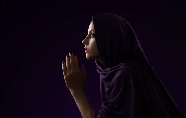 Картинка девушка, мольба, молитва
