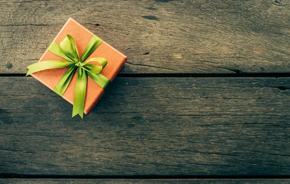 Картинка подарок, лента, зеленая, wood, ribbon, gift box, корбка