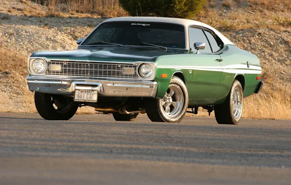Картинка Muscle, Green, Coupe, Tuning, Hardtop, Mopar, Vehicle, Plymouth Duster