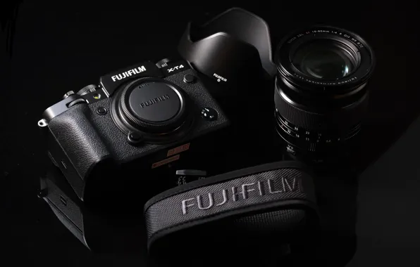 Картинка фотоаппарат, объектив, FUJIFILM, X-T4
