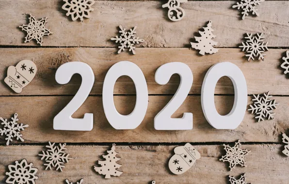 Картинка украшения, снежинки, Новый Год, new year, happy, wood, snowflakes, decoration, 2020