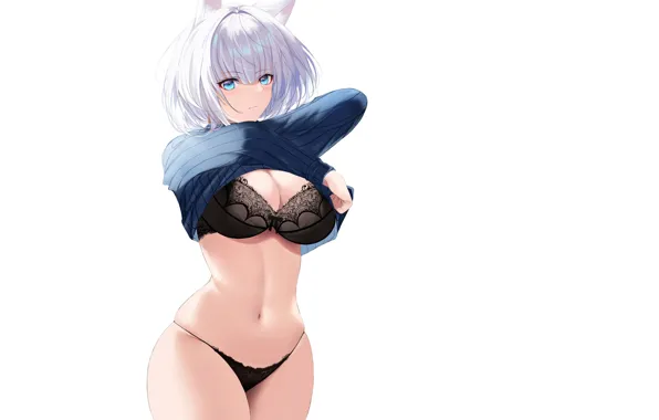 Картинка girl, sexy, Anime, panties, Bra, undressing, Underwear