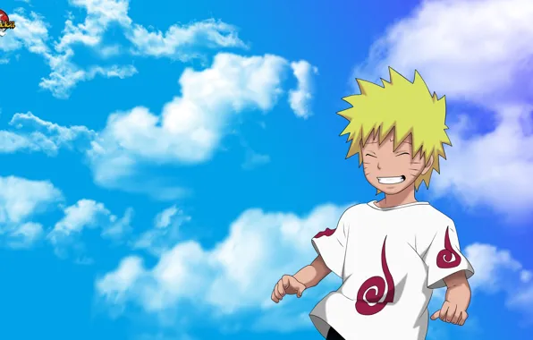 Картинка небо, облака, мальчик, Наруто, Naruto, Узумаки Наруто