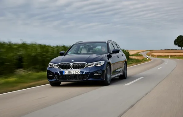 Картинка BMW, посевы, 3-series, универсал, тёмно-синий, 3er, 2020, G21, 330d xDrive Touring