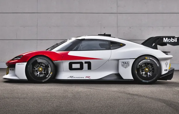 Картинка Porsche, мощь, концепт, экстерьер, спортивный автомобиль, 2021, стремительные формы, Porsche Mission R Concept