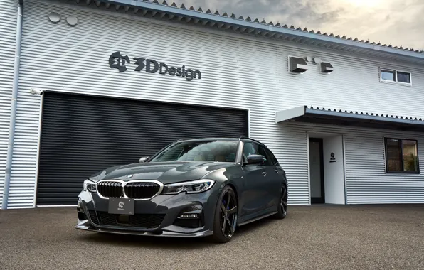 Картинка BMW, Front, Grey, Touring, BMW 3 Series, 3D Design, G21, BMW 330i Touring