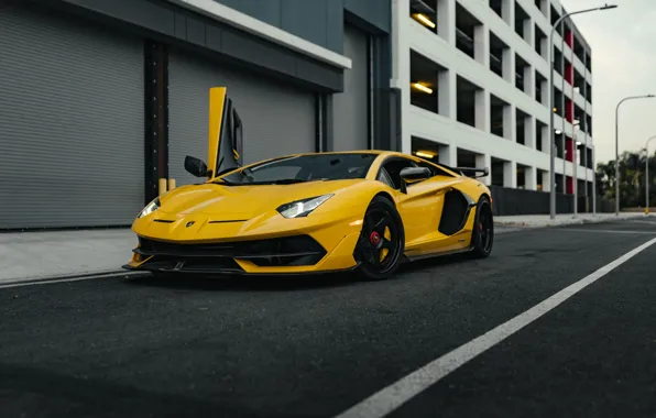 Картинка Lamborghini, Yellow, Aventador, VAG, Sight