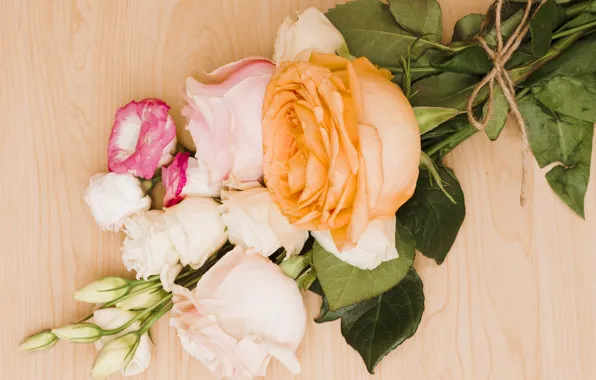 Картинка цветы, розы, pink, flowers, roses, эустома, eustoma