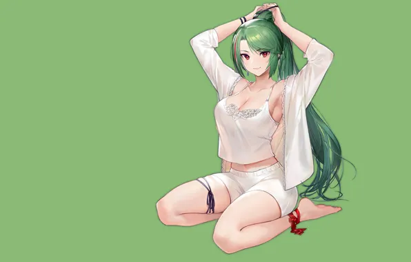 Картинка sexy, anime, pretty, cute, green hair, lingerine, mature, azur lane, shipfu, littori