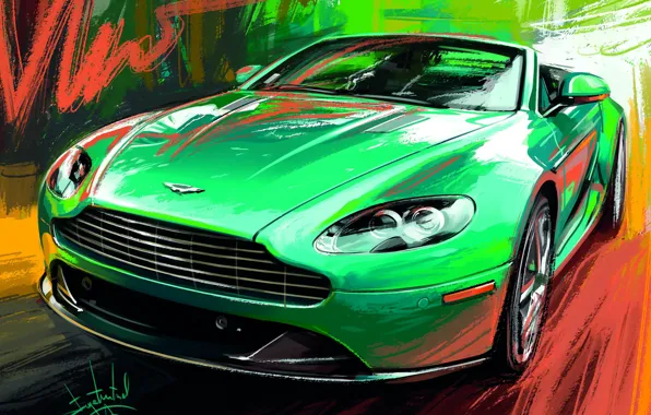 Картинка Aston Martin, Car, Sketch, Aleksandr Sidelnikov, DB-8