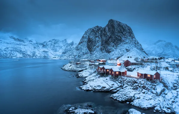 Картинка зима, Норвегия, Лофотены