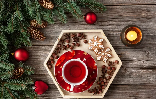 Картинка праздник, чай, Новый Год, Happy New Year, орешки, с новым годом, Merry Christmas, 2022, Feliz …