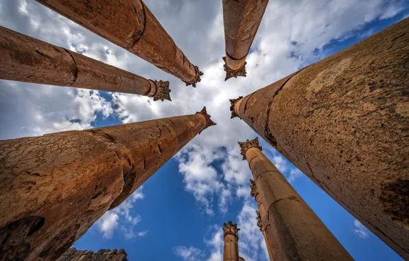 Картинка колонны, Jordan, Jerash