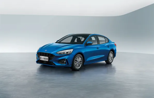 Картинка синий, China, Ford, Focus, Edge, Sedan, 2019