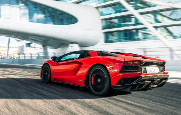 Картинка Roadster, скорость, Lamborghini, суперкар, Aventador, Aventador S, 2019