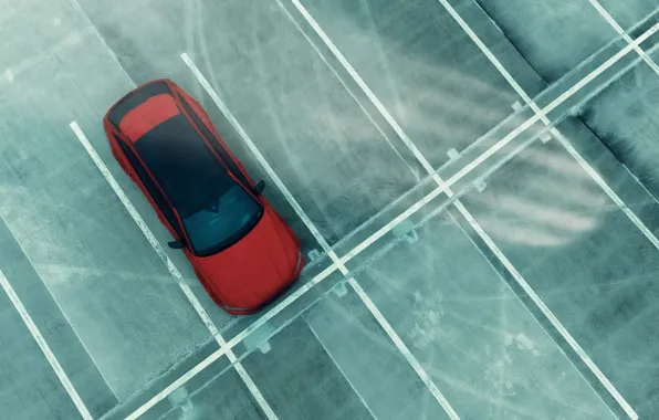 Картинка Audi, Quattro, Parking, RED, Avant, RS6, from above