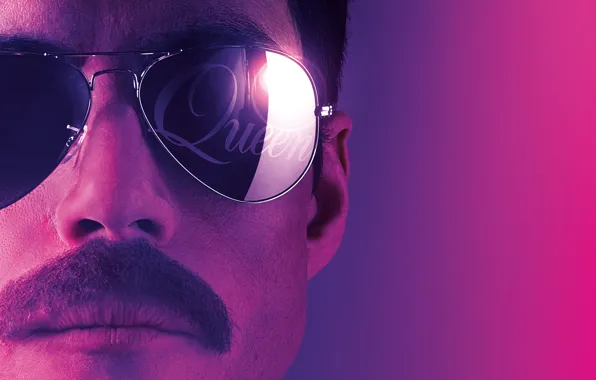 Картинка усы, очки, Queen, Bohemian Rhapsody, Rami Malek, Рами Малек, Богемская рапсодия