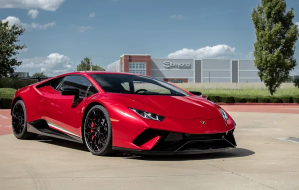 Картинка Lamborghini, Red, Performante, Huracan