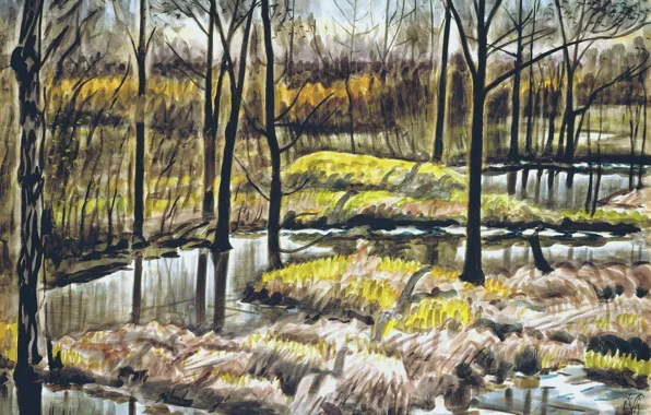 Картинка 1938, Charles Ephraim Burchfield, Swamp Pools
