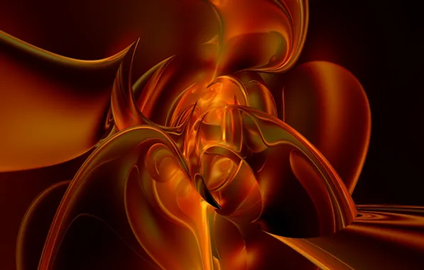 Картинка оранжевый, абстракция, всплеск, жидкость, лава, liquid, orange, splash, abstraction, компьютерная графика, lava, computer graphics