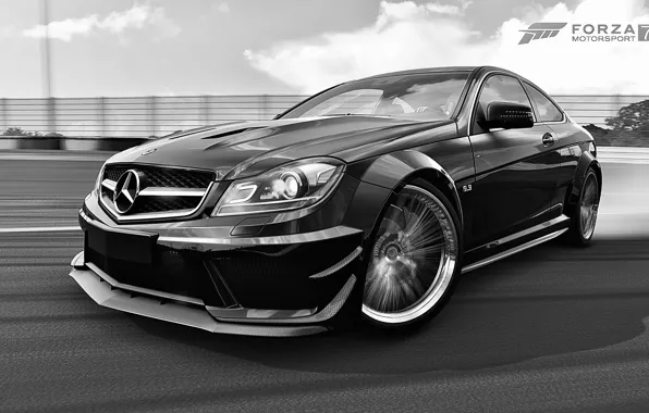 Картинка HDR, Mercedes, Benz, Drift, AMG, C Class, Game, Mercedes Benz C 63 AMG Coupe Black …