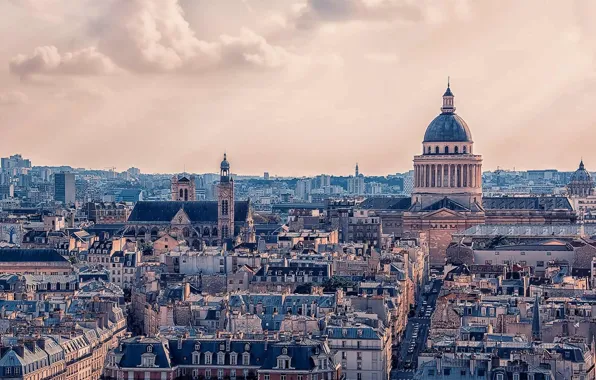 Картинка Франция, Париж, панорама, Пантеон, Латинский квартал