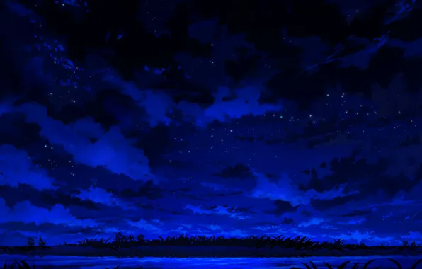 Картинка небо, вода, ночь, природа