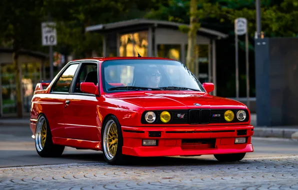 Картинка BMW, Red, Front, E30, BBS, M3 E30