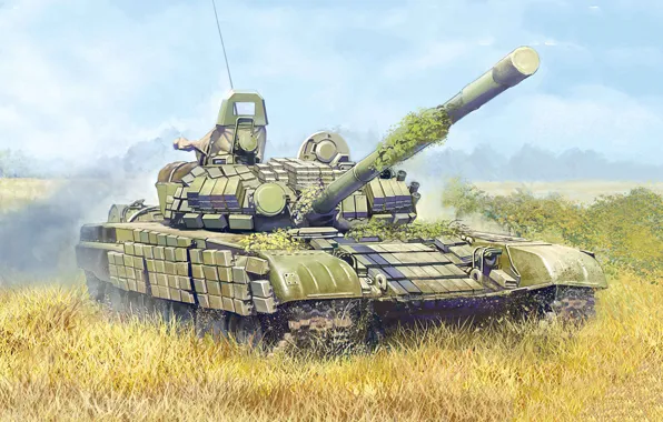 Картинка art, painting, tank, T-72