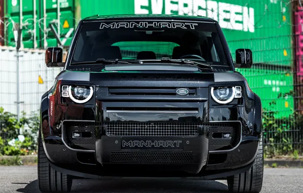 Картинка Land Rover, Front, Black, Defender, Face, Manhart, 2021, DP500