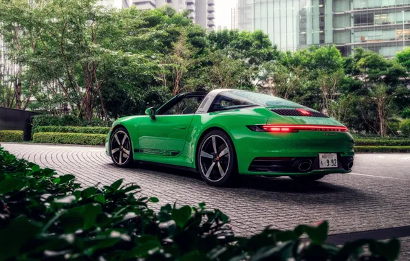 Картинка 911, Porsche, Green, Targa