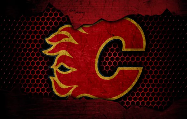 Картинка wallpaper, sport, logo, NHL, hockey, Calgary Flames